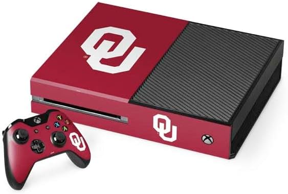 Skinit Decal Gaming Skin Compatible with Xbox One Console and Controller Bundle - Officially Licensed University of Oklahoma Sooners Cracked Design