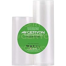 GERYON أكياس ختم الفراغ ، 8x50 قدمًا و 11x50 قدمًا لتخزين الطعام ، نسيج مزدوج الوجه ، خالٍ من BPA ، للخدمة الشاقة ، رائع لتخزين الفراغ ، تحضير وجبة أو Sous Vide