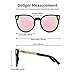 Dollger Womens Cateye Sunglasses Skull Design Big Frame Mirror Fashion Sunglasses Black and Pink
