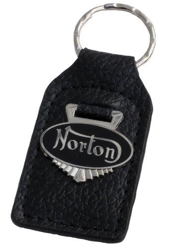 Triple-C Norton Motorcycle Leather and Enamel Key Ring Key Fob