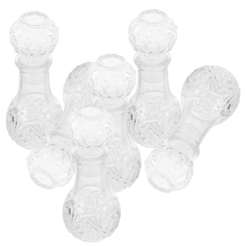 GALPADA 6pcs 50ml Glass Wine Decanter Bottles Crystal Liquor Bottles Stopper Decorative Whiskey and Brandy Decanter Set for Home Bar and Wine Tasting