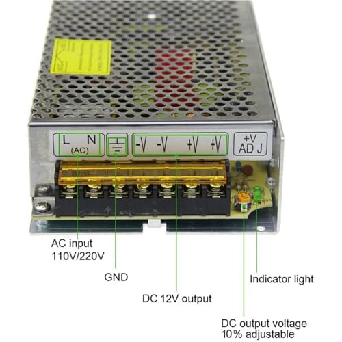 Transformateur 12V CC 15A ventilé convertisseur CA CC 180W haute puissance