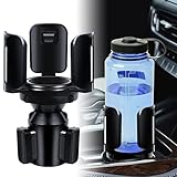 Cup Holder Expander for Car with Adjustable Holder & Base, Matching with Yeti 14/24/36/46oz Ramblers, Hydro Flask, Nalgene, Hold 2.5'-5.1' Large Bottles Mugs Food Drink, Universal Fit Car Cup Holder