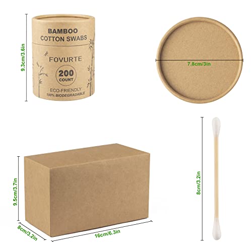 Bamboo Cotton Swabs 400 count, Organic Cotton Swab Round Tips, Natural Wooden Cotton Buds for Ears, Double Heads Ear Sticks Travel, Makeup Remover - Image 6