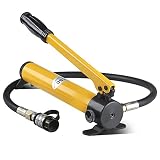 FoundGo Hydraulische Handpumpe 60bar(870psi) Manuelle Hydraulikpumpe Tragbare Ölpumpe mit 400cc Ölspeicherkapazität für Hydraulischer Zylinder(5T/10T/20T)