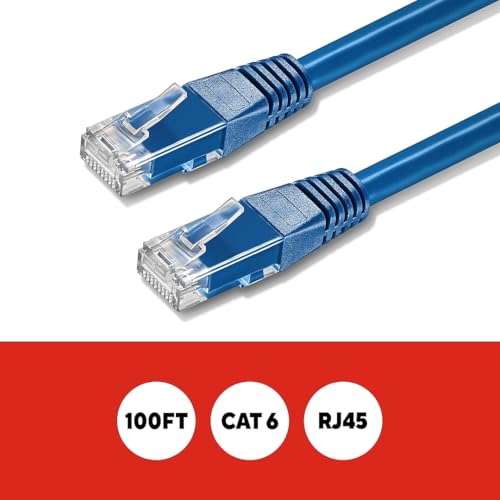 Cable Ethernet Staples TECH CAT-6 100 ft RJ45 Azul miniatura 2