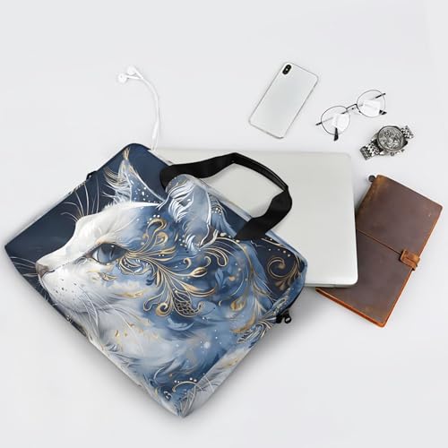 ALAZA Funda para portátil gato azul y blanco 13-15.6 pulg miniatura 7