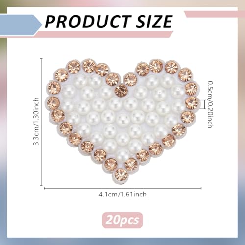 Patchs cœurs strass autocollants à bordure dorée pour customiser vos jeans