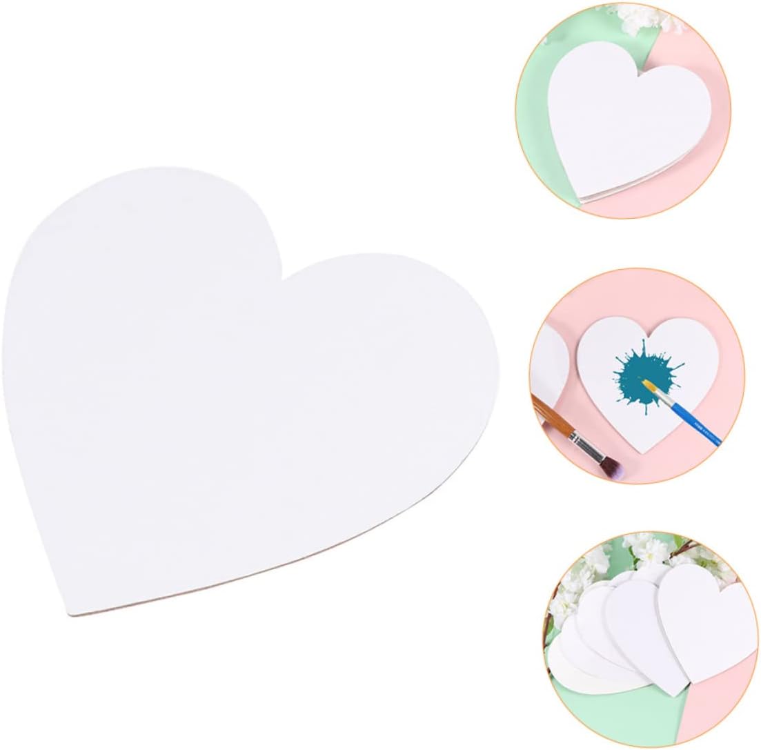 6PCS Heart Shaped Cotton Oil Painting Boards for Artists Blank Canvas Panels for Acrylic Paint for Crafting and Home Decoration