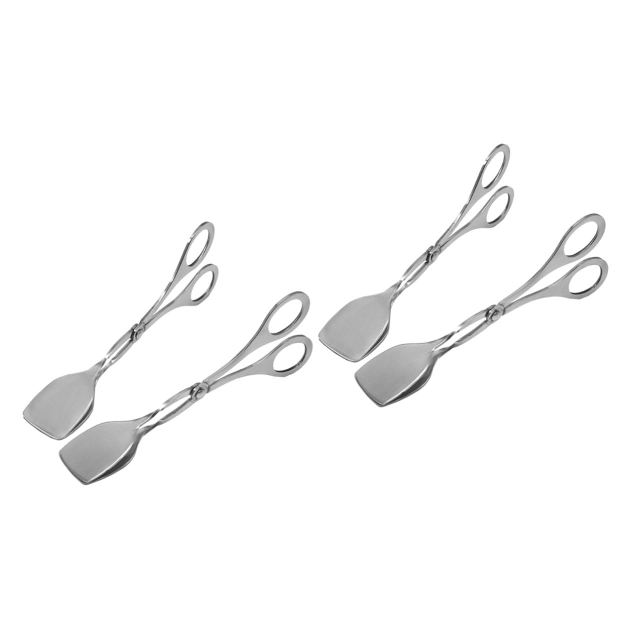 TOYANDONA 2 Series Pinzas Para Alimentos De Acero Inoxidable Pinzas De Barbacoa Carne Horneando Parilla Para Asar Freír De Postre De Panadería Tong De Parrilla Plata 2 Piezas*2