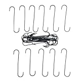 30 Pack 6 Inch Metal Heavy Duty S Hooks for Powder Coating & Paint, 0.12