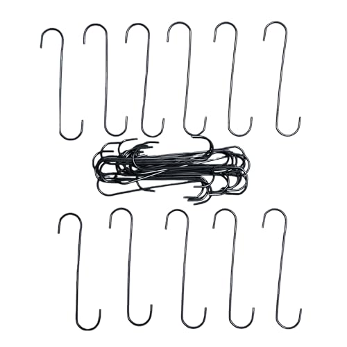 30 Pack 6 Inch Metal Heavy Duty S Hooks for Powder Coating & Paint, 0.12