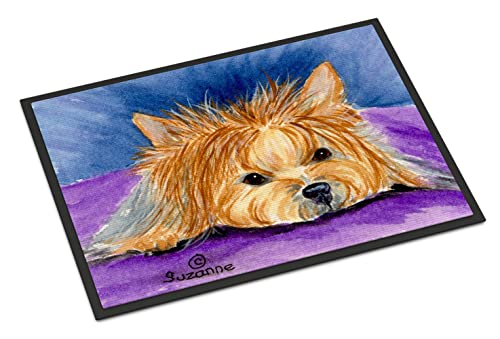 Caroline's Treasures SS8749JMAT Yorkie Doormat 24x36 Front Door Mat Indoor Outdoor Rugs for Entryway, Non Slip Washable Low Pile, 24H X 36W