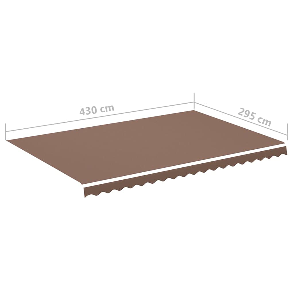 Leasha Toile de Rechange Store Banne avec Lambrequin, Toile Tissu de Remplacement pour Auvent 430x295 cm Marron