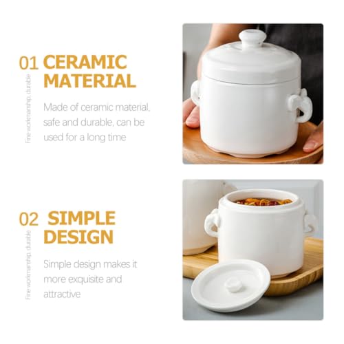Cuenco de cerámica jojofuny de 620ml para evitar que la sopa se enfríe rápido 4