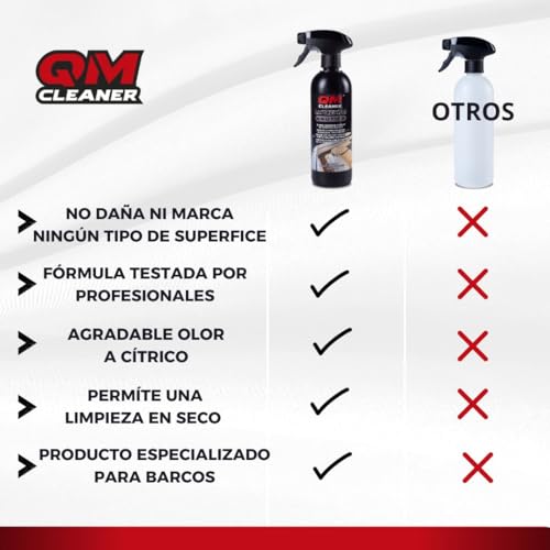 QM Cleaner - Tapicería Nautica | Limpiador específico para el Cuidado y la Limpieza de tapicerías embarcaciones - Elimina Manchas rápido y eficaz - 500ml - imagen 3