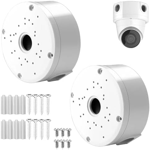 PUYREEINN 2 Pack Dome Camera Junction Box,Security Camera Bracket,CCTV IP Surveillance Cameras Holder, ABS Plastic Dome Camera Mount