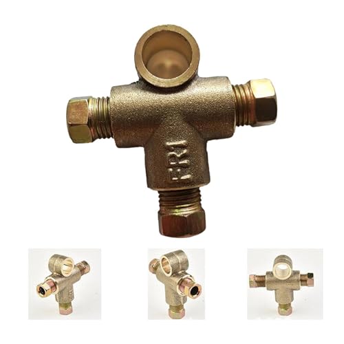 Conector en T de freno Qianly acoplamiento empalme triple de latón con tuercas resistente 4