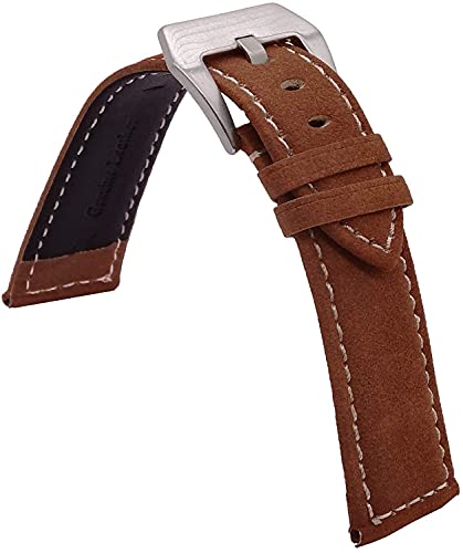 Bracelet montre cuir style crocodile marron haut de gamme en 18 20 22 mm pour homme et femme