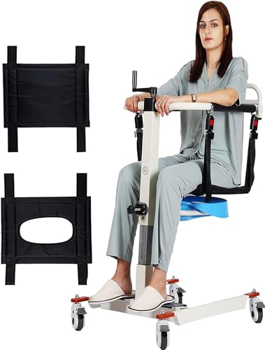 Patient Lift Transfer Chair, Patient Lift Wheelchair for Home, Patient Lift Chair Wheelchair Lift for Home and Car, Height Adjust Portable Patient Lift for Disabled and Elderly (Basic with Potty)
