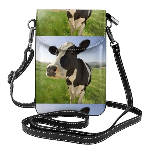 Pochette téléphone portable femmes et petit sac bandoulière motif vaches au pâturage