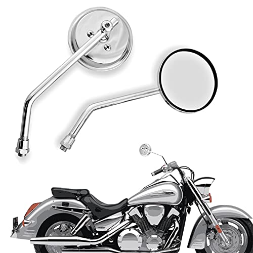 Juego de espejos retrovisores redondos cromados de 3 pulgadas para motocicleta, con tornillos de 10 mm, para manillares de motocicleta, ATV, Cafe Racer Dirt Bikes