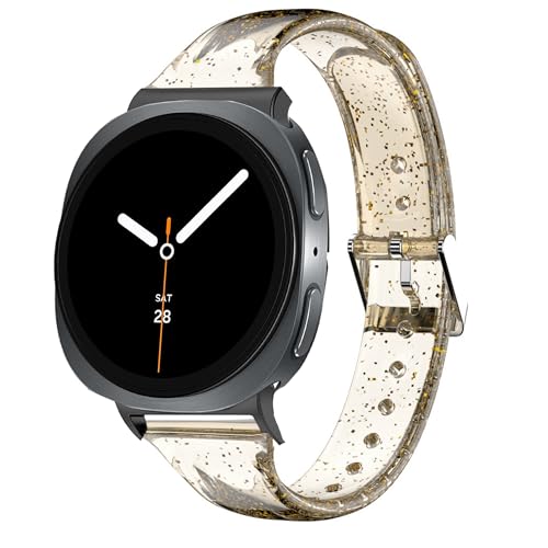 Lamshaw (�����V���[) Galaxy Watch 8�p�o���h ���f�B�[�X �\�t�g�V���R�� �O���b�^�[ �N���A �X�|�[�c�X�g���b�v Galaxy Watch 8 40mm�A44mm�A46mm Classic�AUltra 47mm LTE (2025)