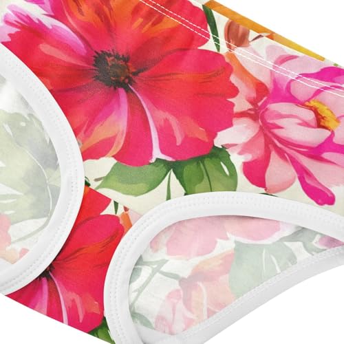 Toddler Underwear Custom 2t Cotton Cute Panties Girl Aesthetic Briefs Underpants Floral Pink Red Flowers4
