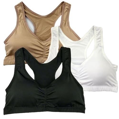 Kit 3 Top Academia Fitness Nadador Com Bojo Removivel Treino Femininas (BR, Alfa, M, Regular, Sortida)