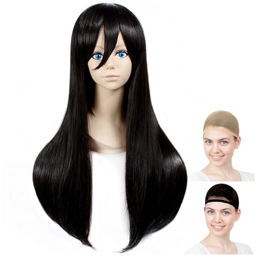 Cosplay wig CaseEden perruque longue 65cm noire cheveux lisses Noragami Yozakura Quartet
