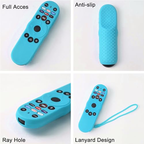 Image of 2 Pack TOKERSE Case for Vizio TV Remote XRT270, Cover Compatible with VIZIO XRT270 Smart TV Remote Control Anti Slip Shockproof Silicone Protective Sleeve with Lanyard Glow in The Dark - Blue Green