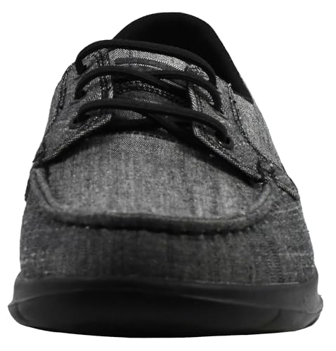 Image of Skechers Womens Go Walk Lite - Isla Boat Shoe, Black /Black, 8 M US