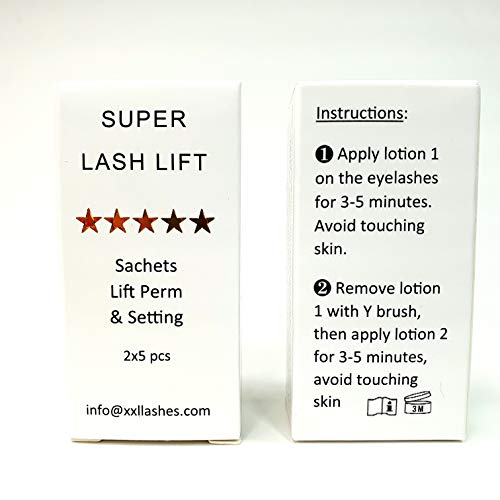 10 doses individuelles de rehaussement de cils et sourcils, 5 sachets gel permanent et 5 mini tubes lotion fixante, temps de réaction 2-5 min, végétalien – vue 2