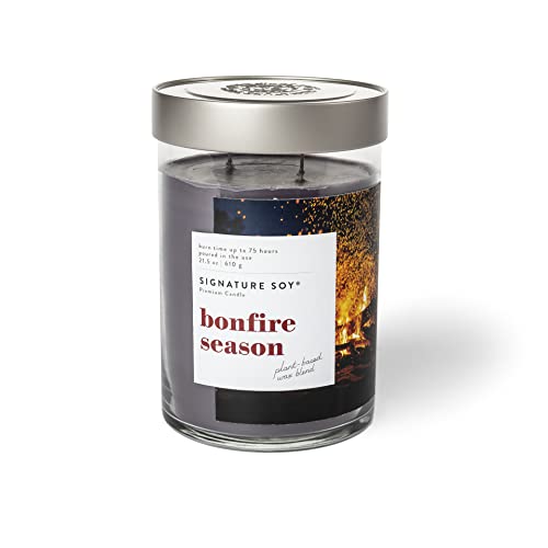 Signature Soy Lidded Bonfire Season Scented Candle, Extra Large Jar #TOP24