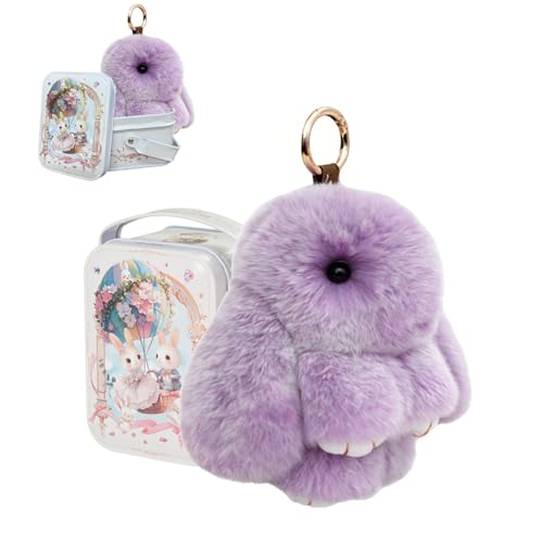 Image of BOVVSKY Bunnylulu Keychain with Box, Bunny Keychain with Tin, BunnyCute Plush Key chain