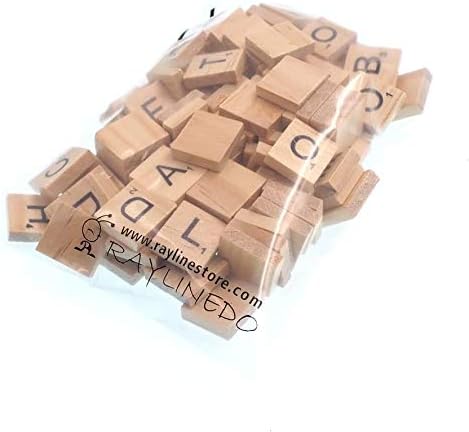 RayLineDo 100X Wooden Tiles Letter Alphabet Number Crafts English Words Lowercase Mixed, Brown, Width: 1.8cm, Height: 2.0cm - Image 3