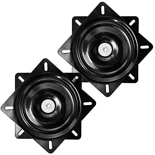 MySit 2 PCS 6.25 Heavy Duty Bar Stool Swivel Plate Replacement Square Swivel Mechanism for Recliner Chair or Furniture - Ball Bearing Swivel Boat Seat