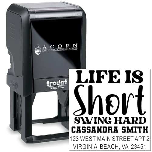 Image of Typography Self Inking Quote Stamp - Custom Stamp for Mail | Choice of 11 ink colors. Self Inking Address Stamp. Inspirational Message Stamp. 1-5 /8 inch square imprint. Self-inking body.