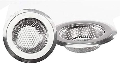 Kitchen Sink Drain strainer 3PCS Strainless Steel Drain Flilter Garbage Disposal Mesh Stopper Basket Cover Plug with Large Wide Rim 4.5" for Kitchen Sinks of 3 inch Hole
