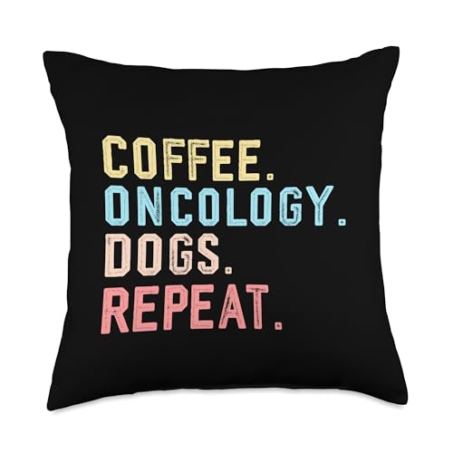 Funny Coffee Oncology Dogs Throw Pillow