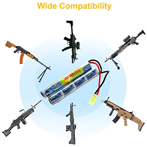 iRayzePower 9.6V 1600mAh Butterfly Nunchuck Stick Mini Battery Pack with Mini Tamiya Connector for Airsoft Guns ICS CA TM SRC JG G36 G&M733 etc … - Thumbnail 4