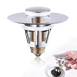 Three Colors Bathroom Sink Stopper,Pop Up Drain Stopper with Bullet Core Push Type,Anti-Clogging Str