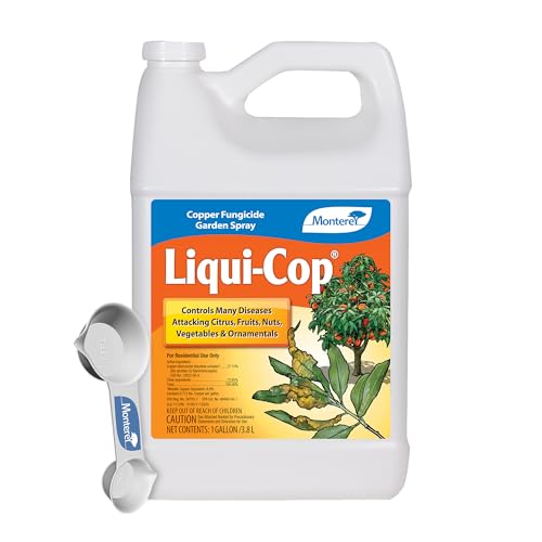 Monterey Liqui-Cop Bundled with Measuring Spoon - Copper Fungicide Garden Spray for Citrus and Fruit & Nut Trees - 1 Gallon