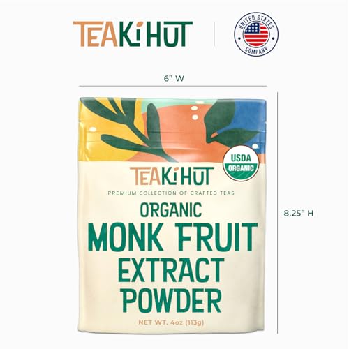 Organic Pure Monk Fruit Sweetener, No Erythritol 4oz, 100% Monk Fruit Extract Organic Powder for Keto and Paleo Diet, No Aftertaste, Zero Calories, Zero Carbs, Pure Monk Fruit Powder, 322 Servings