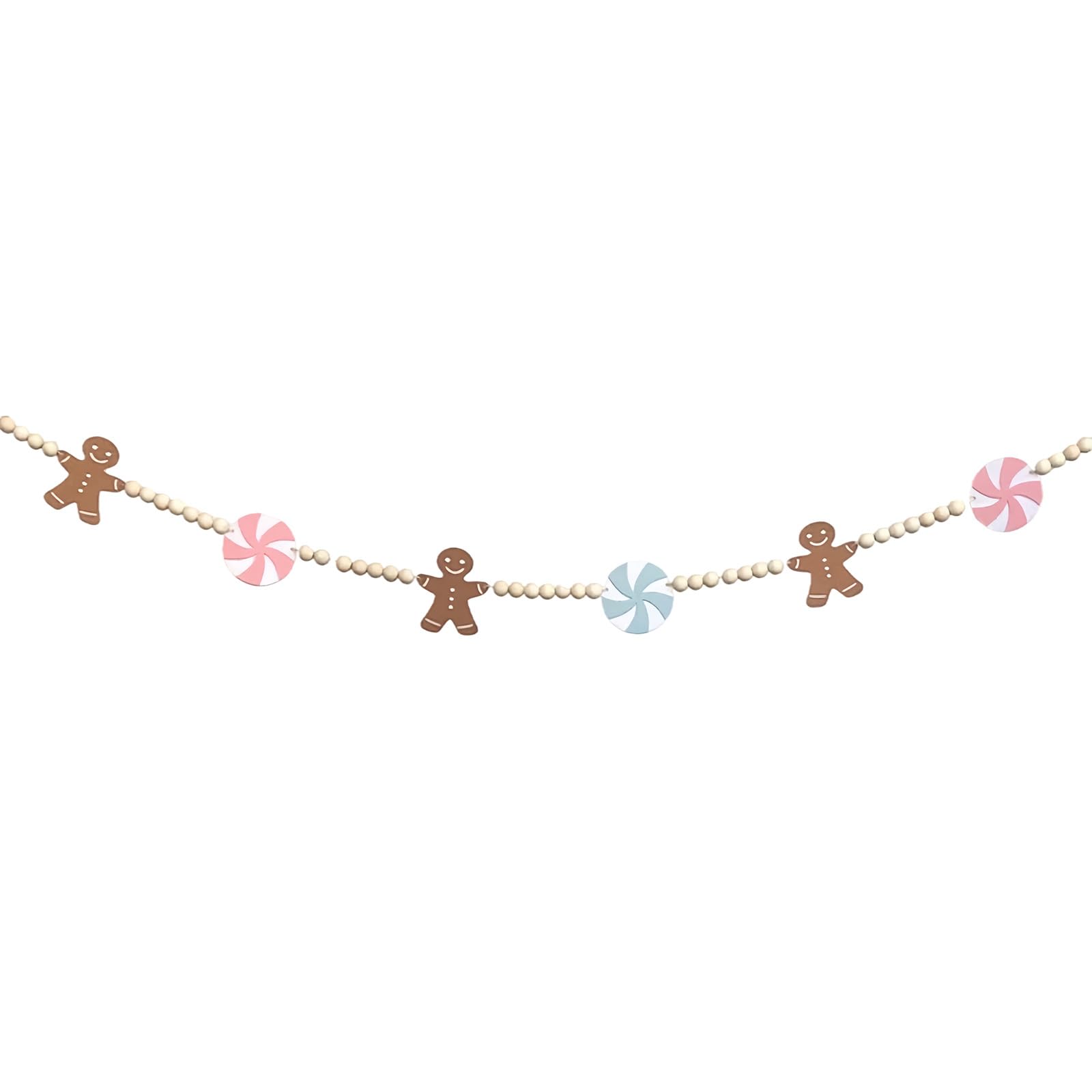 CRFFZ Felt Garland with Wooden Accents Safe Christmas Mantel Decor for Family Celebrations Christmas Home Decor