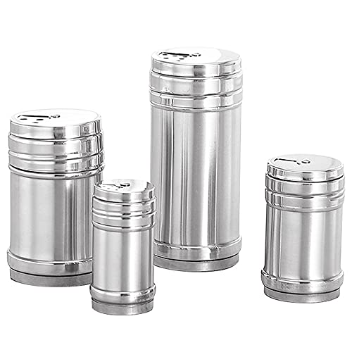 Vatalley Steel Seasoning 2 Pack Seasoning Bottle With Stainless Steel Dredge Shaker Spice Shaker Cooking Kitchen Gadget Rotatable Cover #TOP2