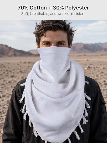 Image of FREE SOLDIER Scarf Military Shemagh Tactical Desert Keffiyeh Head Neck Scarf Arab Wrap with Tassel for Men Women