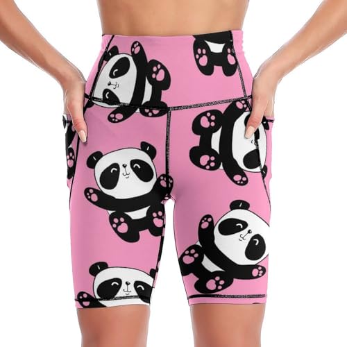 Short de sport taille haute anti-glissement Panda Legging contre les frottements