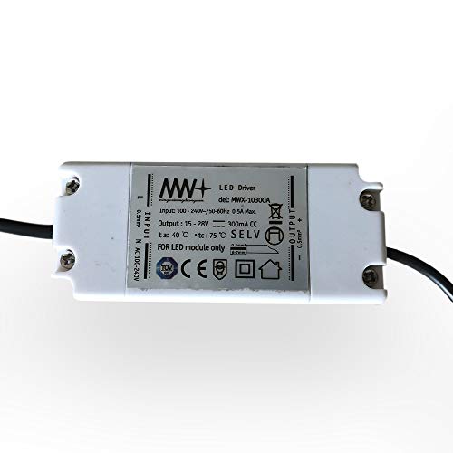 MW Transformateur LED 15-28 V 300 mA Courant constant réglable IP20 Cover