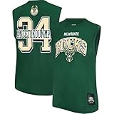 Ultra Game Men's NBA Official Sleeveless Players Mesh Tank Top Muscle T-Shirt, Milwaukee Bucks, Giannis Antetokounmpo, Team Color, X-Large